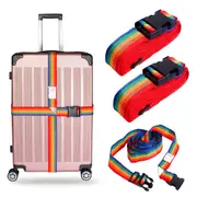 Suitcase Belts Adjustable Luggage Straps Travel Packing Straps With Name Sticker