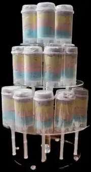30 Multi Flavor Unicorn Birthday Party Cotton Candy Push Up Pops With Stand