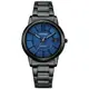 CITIZEN星辰 經典黑鋼藍面光動能腕錶FE6017-85L