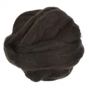 Needle Felting Wool, 3.5 Oz Nature Fibre Wool Yarn Roving (Dark Coffee)