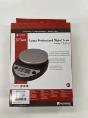 San Jamar 11 lb. Round Professional Black Digital Portion Control Kitchen Scale