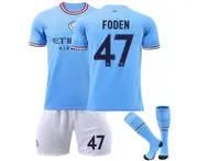 Foden #47 Jersey Champions League Manchester City 202223 Men's Soccer T-shirts Jersey Set Kids Youths