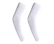 Uv Protection Cooling Or Arm Warmer Sunblock Sleeves For Men Women - White