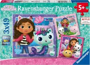 3x49pc Ravensburger Gabby's Dollhouse It's Meow Time! Kids Jigsaw Puzzle Set 5y+