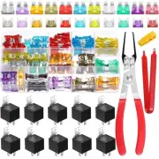 168 Pcs Car Fuse Assortment Kit 54 Standard and 114 Mini Blade Auto Fuses 2/3...