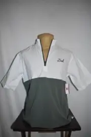 BARSTOOL Golf 1/4 Zip DAD Pullover Short Sleeve Windbreaker Medium Green/White