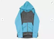 HEAD Girls Full Zip Hoodie Jacket(Flint Grey Heather/Blue , Small 7/8)NWT