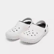 Crocs Classic Lined Clog Shoe White / Grey Sz 9 203591-10M