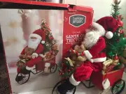 Santa on Tricycle lighted 24" Berkley Jensen NIB Rare