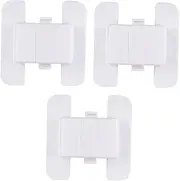 ORFOFE 3pcs Safety Lock Self Adhesive Refrigerator Cabinet Drawer Locks Transparent Adhesive Easy Installation Secure for Protection Design for Home Safety