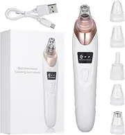 Domary 5 in 1 Blackhead Remover Electric Blackhead Suction Device LCD Display with 5 Pimple Zit Comedone Extractor Tool Acne Removal Kit with 5 Probes for Household Face Pore Cleaner Microdermabrasion
