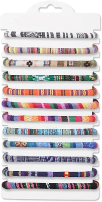 Raicegs 12PCS Friendship String Bracelets for Teen Women Man Boho Surfer Beach B