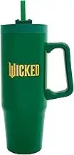 Wicked 900ml Insulated Tumbler with Straw and Lid | Official Merchandise by Polar Gear Movie Themed Travel Tumbler Cup | Double Wall Stainless Steel Tumbler Insulated Cup, Green