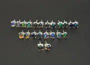 WHOLESALE 11PR 925 SOLIDSTERLING SILVER BLACK ETHIOPIAN OPAL STUD EARRING LOT N3