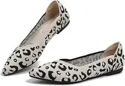 [Dumalum] Knit Mules for Women Flats Pointed Toe Mesh Ballet Flats Shoes Backless Slip On Slides Walking Shoes Washable Comfortable Girls Flats Dressy