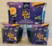 4x Glade Fall Night Long Candles Air Freshener Oil Infused Jar Lot Campfire