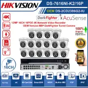Hikvision 16CH 8MP Security Camera System kit MIC 4K AcuSense Darkfighter Camera