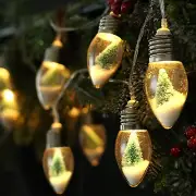 Christmas Snow Globe String Lights Xmas Tree Decor 7FT 10 LED Indoor Outdoor
