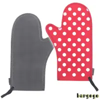 在飛比找PChome24h購物優惠-Bargogo 經典紅色白點隔熱長手套(雙)-潛水衣材質