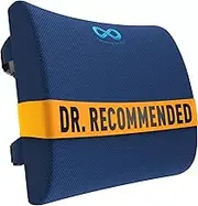 Everlasting Comfort Lumbar Support Pillow for Office Chair - Pure Memory Foam Lumbar Cushion for Car (Navy Blue)