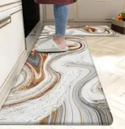 Kitchen Mats for Floor Anti Fatigue Floor Marble Cushioned Memory Foam Non Sl...