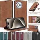 For iPhone 16 16e 15 14 13 12 11 Pro Max XR 8 7 Plus Leather Wallet Case Cover