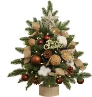 Mini Christmas Tree Tabletop Decoration,Small Artificial Christmas Tree Desktop Xmas Tree,for Indoor DIY Office Decor-60CM