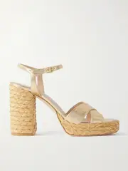 [Stuart Weitzman] Stuart Weitzman - Dayna Metallic Leather Platform Sandals - Gold - US11 US11 Gold