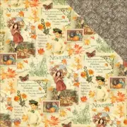 Graphic 45 Children's Hour Collection Pumpkin 12" November Montage Cardstock