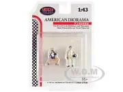 "RACE DAY" TWO DIECAST FIGURES SET 1 FOR 1/43 MODELS BY AMERICAN DIORAMA 38359