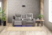 SENTINAL MK2 LEATHER 2 Seater with 2 Electric Recliners and Console