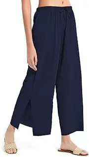 [BVVU] Womens Wide Leg Yoga Pants Lightweight Travel Pants Quick Dry Lounge Sweatpants Beach Swim Cover Up UPF 50+