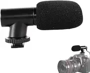Microphone For Cell Phone, Camera Vlogging Microphone Windproof, Black Computer Microphone For Recording, Portable Camera For Interviews, Video Conferencing