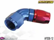 AEROFLOW RED/BLUE ONE CUTTER PIECE FULL FLOW SWIVEL 60° HOSE END -12AN AF558-12