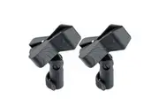 2x Hercules Mic Holder Clip Adaptor Mount for 20mm-35mm Microphone Stand Black