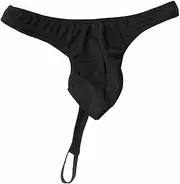 [FEESHOW] Men's Stretch Bulge Pouch G String Thongs with Penis Ring Blet