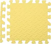 zolyet 12pcs EVA Foam Mat Locking Foam Tiles Playground Flooring Puzzle Mat Multiple Colors -Skid Mat with Finishing Border Yellow