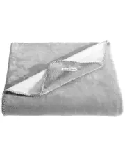 Calvin Klein Modern Reversible Solid Throw Blanket