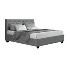 Artiss Bed Frame Double Size Gas Lift Storage Mattress Base Wooden Grey VILA