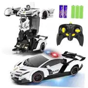 Remote Control Car - Transform , One Button Deformation to Robot with White