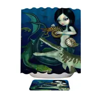 Scary Monsters Underwater Art Cretaceous Mermaid Shower Curtain