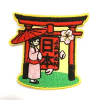 在飛比找樂天市場購物網優惠-日本Q版 鳥居 皮夾 皮包 手機 刺繡貼布 電繡貼 背膠補丁