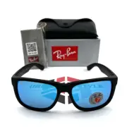 54mm Sunglasses RB4165 622/55 Ray-Ban Justin Black Frame Blue Polarized Lenses