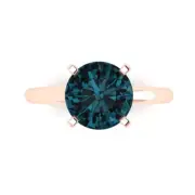 2.5Ct Round Cut Natural London Blue Topaz Gold Solitaire Engagement Promise Ring