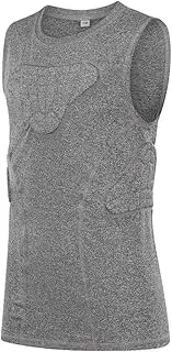 [TUOY] Youth Padded Shirt Chest Rib Protector Heart Guard Sternum Protective Compression Shirt for Baseball Football Basketball Lacrosse