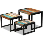 Three Piece Nesting Tables Solid Reclaimed Wood vidaXL