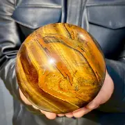 2.9LB Natural Tiger Eye Stone Crystal Ball Quartz Healing Sphere Décor