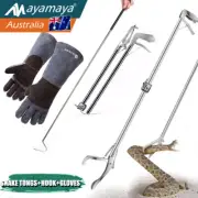 52”Snake Tongs /39"Hook /16"Anti-bite Gloves Reptile GrabberStick Handling Tool
