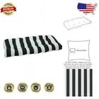 Indoor/Outdoor Black/White Cabana Stripe Cushion - Plush and Fade Resistant