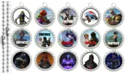 15 Flat Silver Bottle Cap Necklaces Set 1